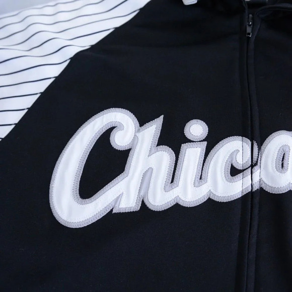 Vintage Stitches Genuine Rare 90's  Chicago White Sox Black & White MLB Zip Up - Picture 13 of 13